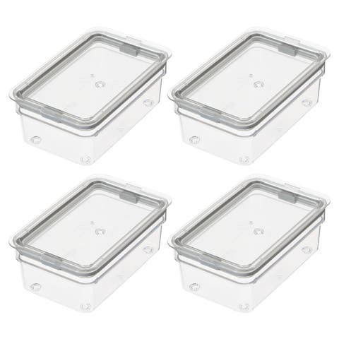 Medium Food Storage Bin with Airtight Lid - Set of 4 - Clear
