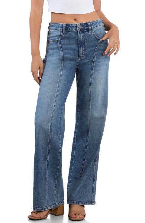 Side Twist Wide Leg Jeans