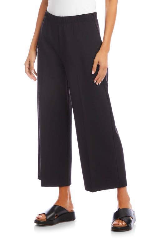 Karen Kane Petite Cropped Wide Leg Pants In Black