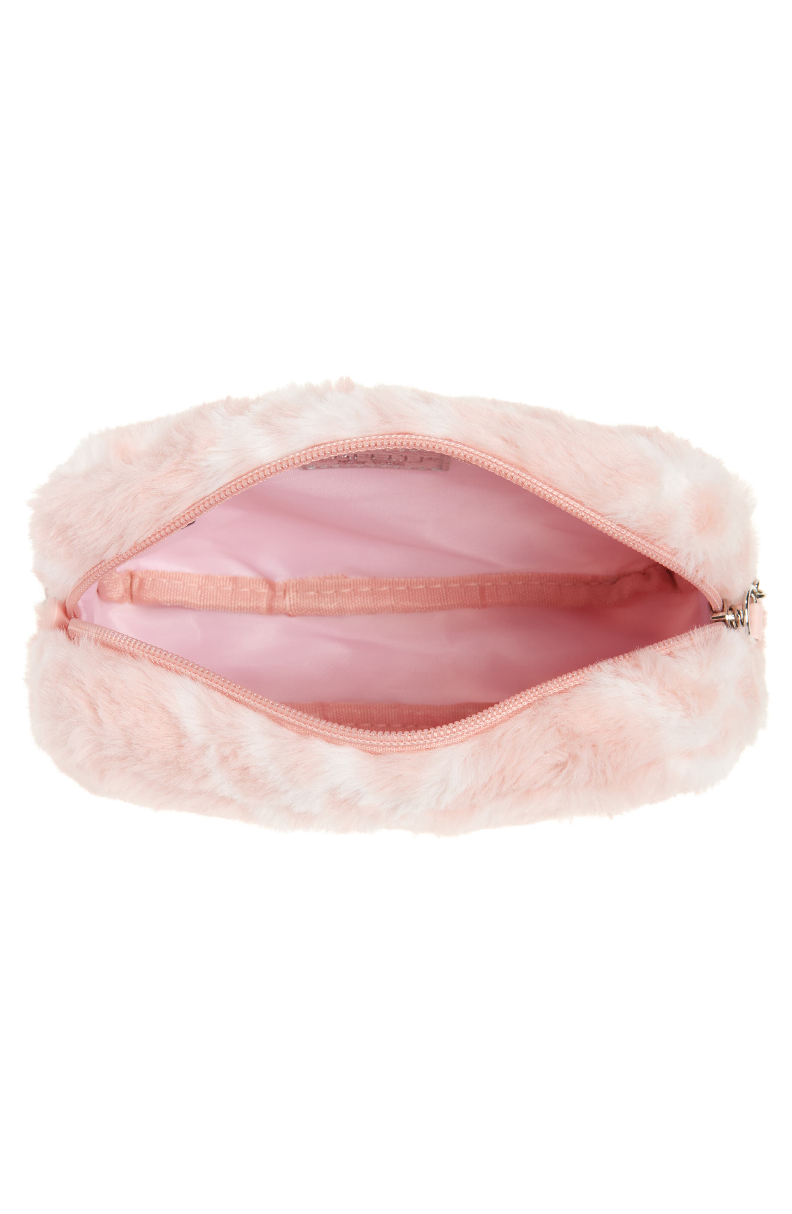 Capelli New York Kids' Plaid Faux Fur Crossbody Bag, Alternate, color, Blush