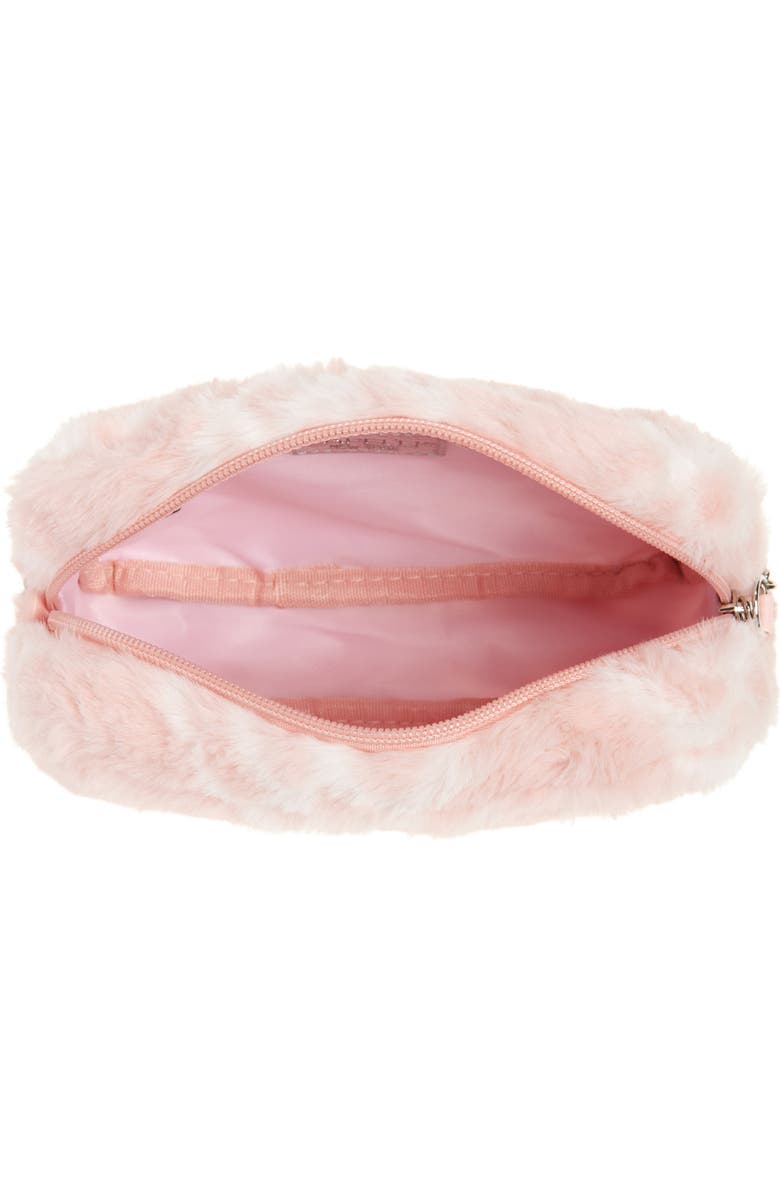 Capelli New York Kids' Plaid Faux Fur Crossbody Bag, Alternate, color, Blush