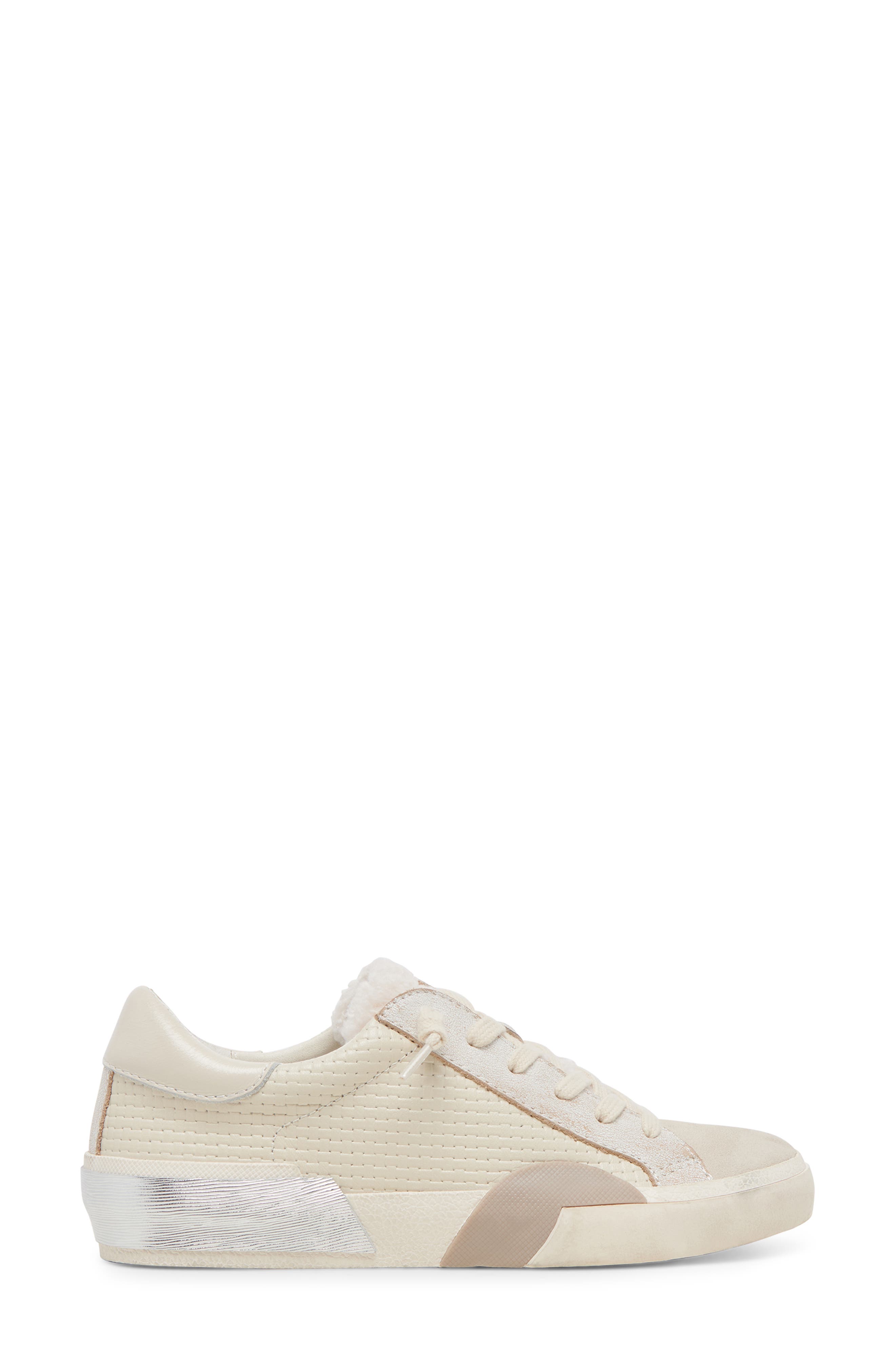 Zina Plush Sneaker, Alternate, color, OFF WHITE WOVEN