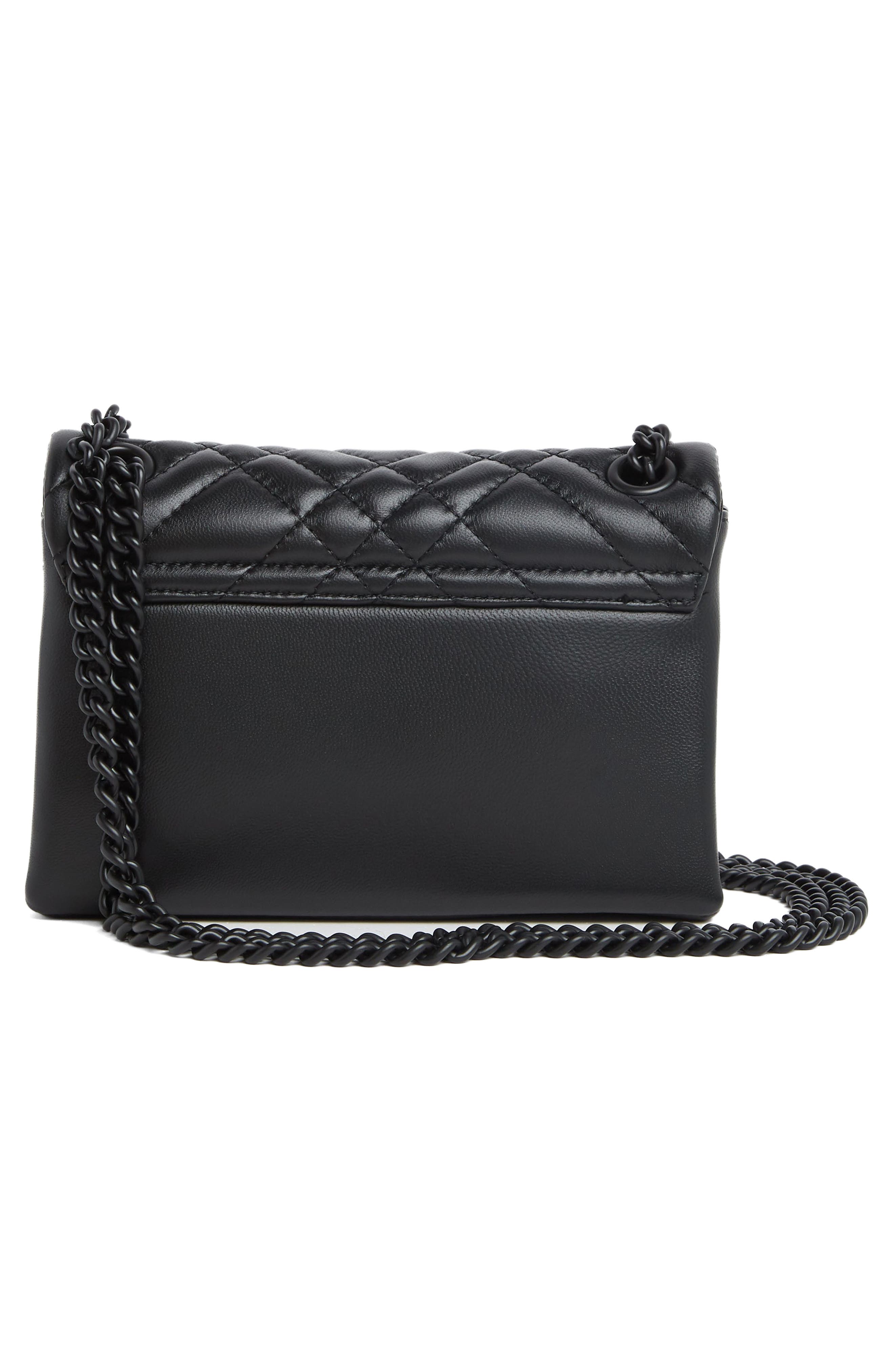 Kurt Geiger London Mini Brixton Drench Leather Shoulder Bag, Alternate, color, Black