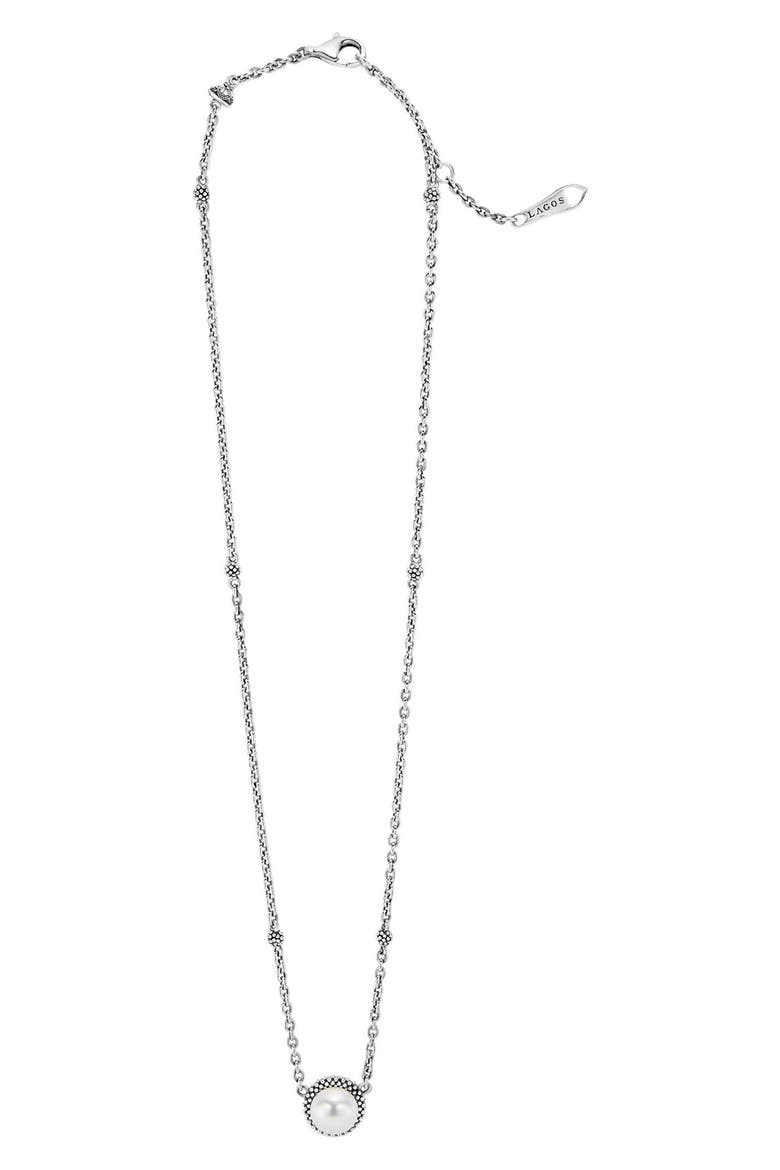 Luna Freshwater Pearl Pendant Necklace, Alternate, color, SILVER/ PEARL