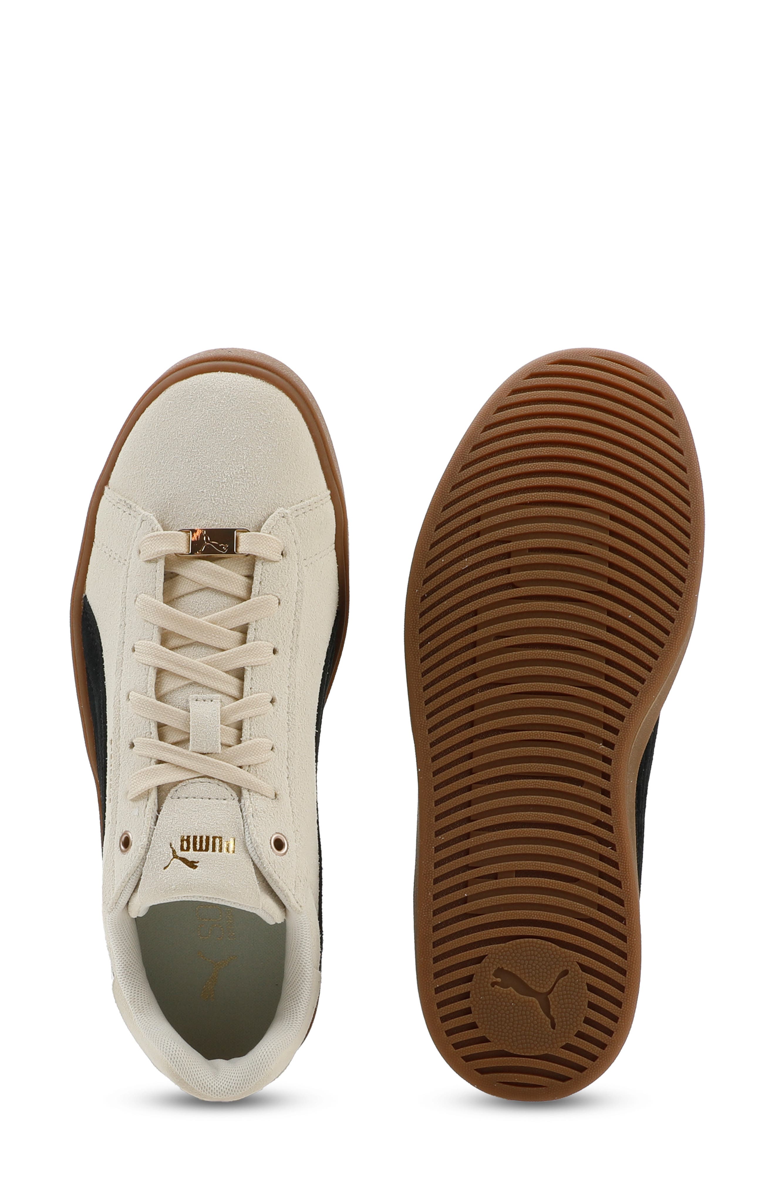 PUMA Aveline Sneaker, Alternate, color, Alpine Snow/ Black/ Gold