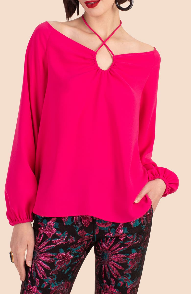 Trina Turk Hydra Top, Alternate, color, Aurora Pink