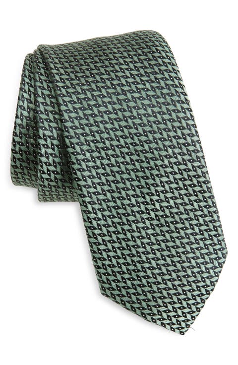 Walden Geo Jacquard Solid Silk Tie