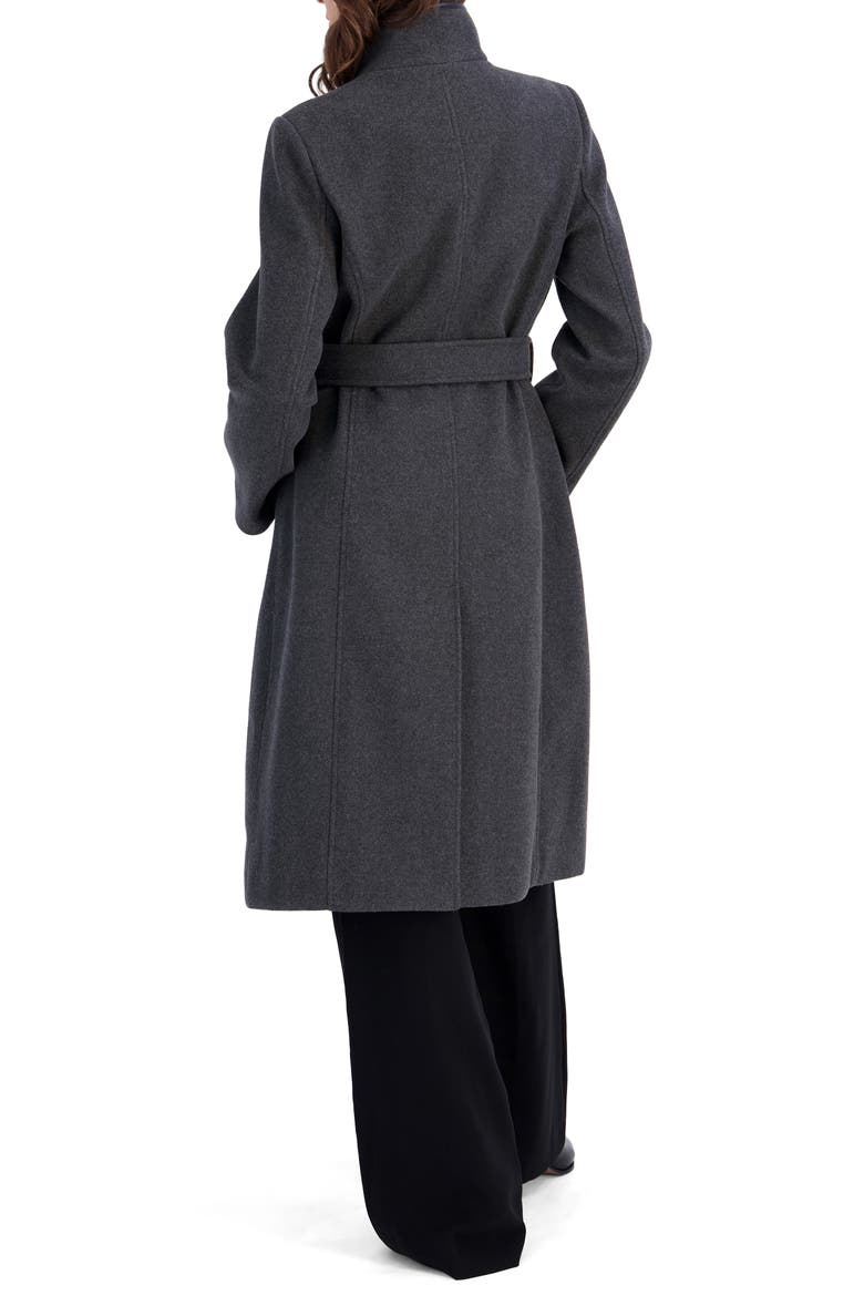 Payton Belted Stand Collar Coat, Alternate, color, CHARCOAL