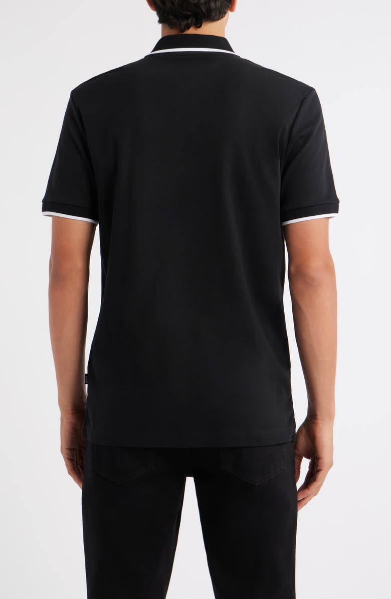 BOSS Parlay Tipped Cotton Polo, Alternate, color, Black