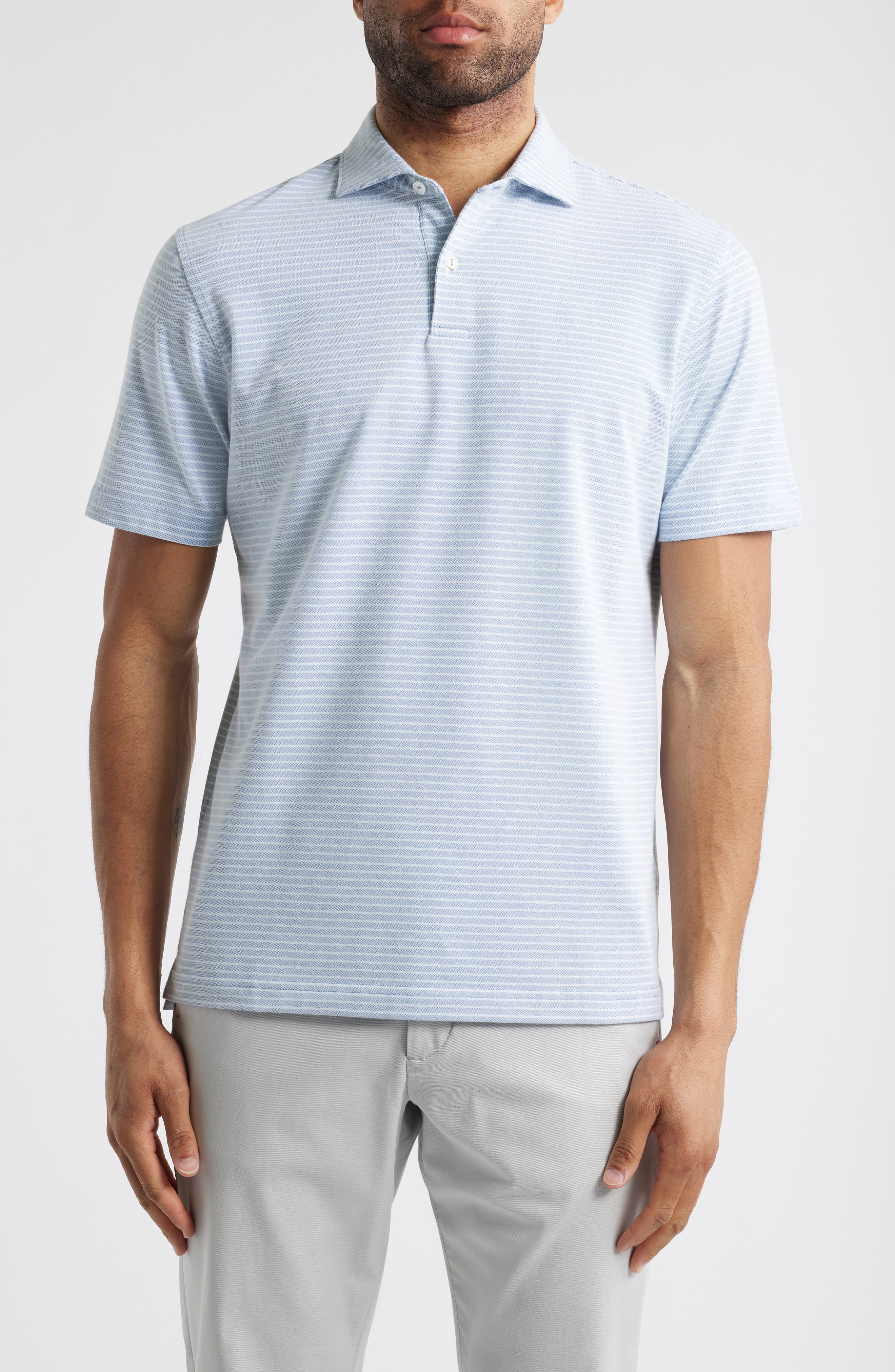 Peter Millar Crown Crafted Albatross Stripe Pima Cotton Blend Polo