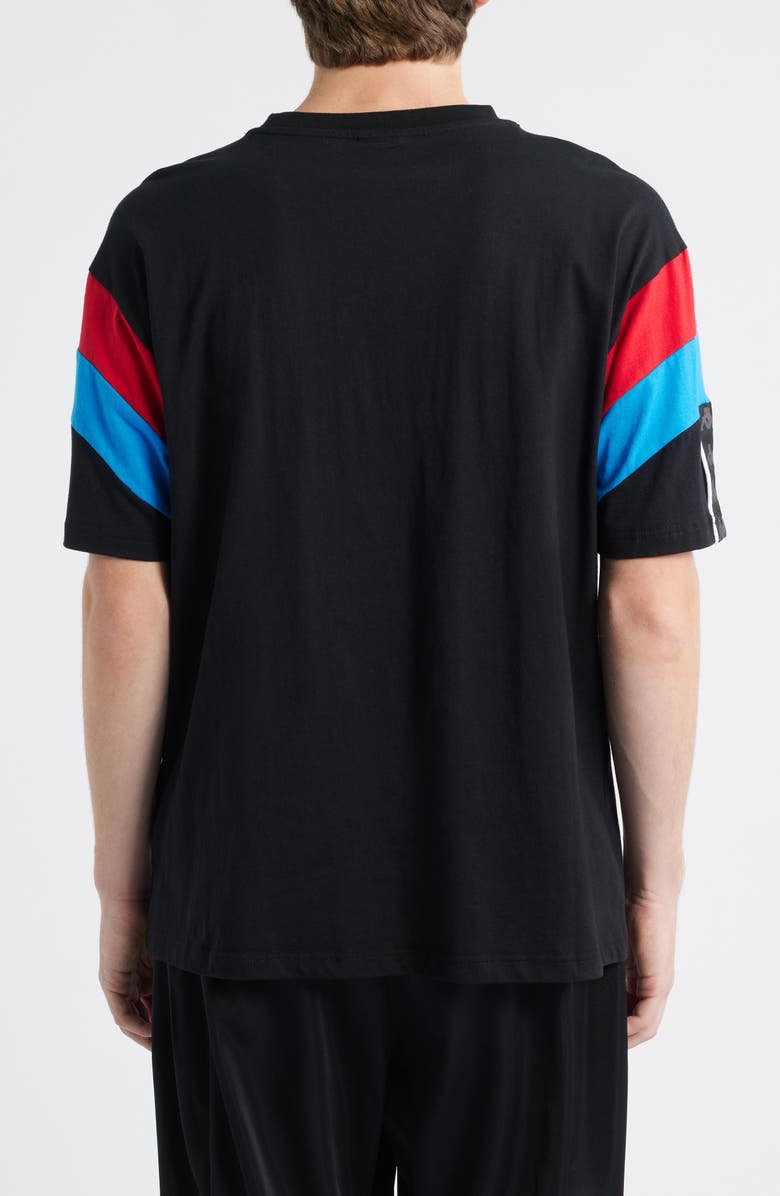 KAPPA 222 Banda Otto Colorblock T-Shirt, Alternate, color, Black - Red Racing - Blue Sea