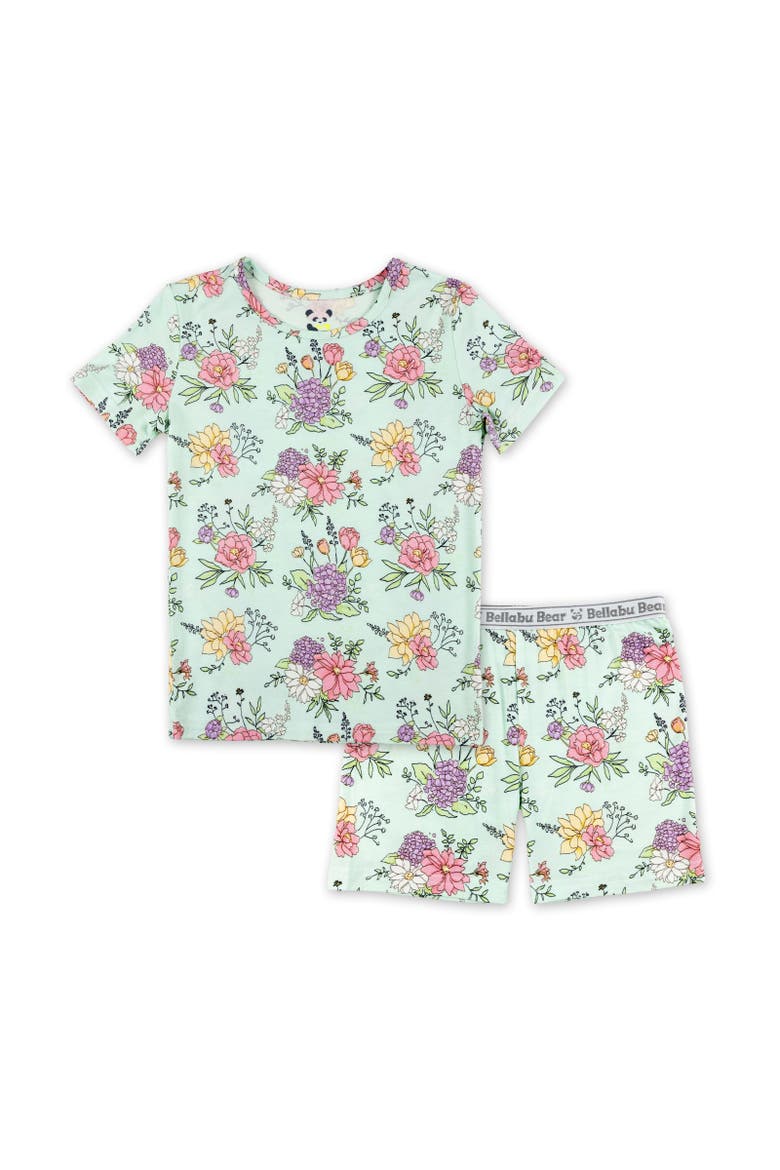 Petals & Posies Kids 2-Piece Short Sleeve & Shorts Pajama Set, Main, color, Petals & Posies