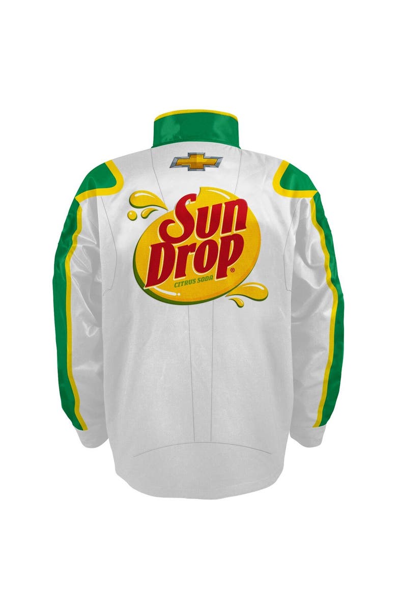 JR MOTORSPORTS OFFICIAL TEAM APPAREL Men's JR Motorsports Official Team Apparel White/Green Dale Earnhardt Jr. Sun Drop Nylon Uniform Full-Snap Jacket, Alternate, color, White