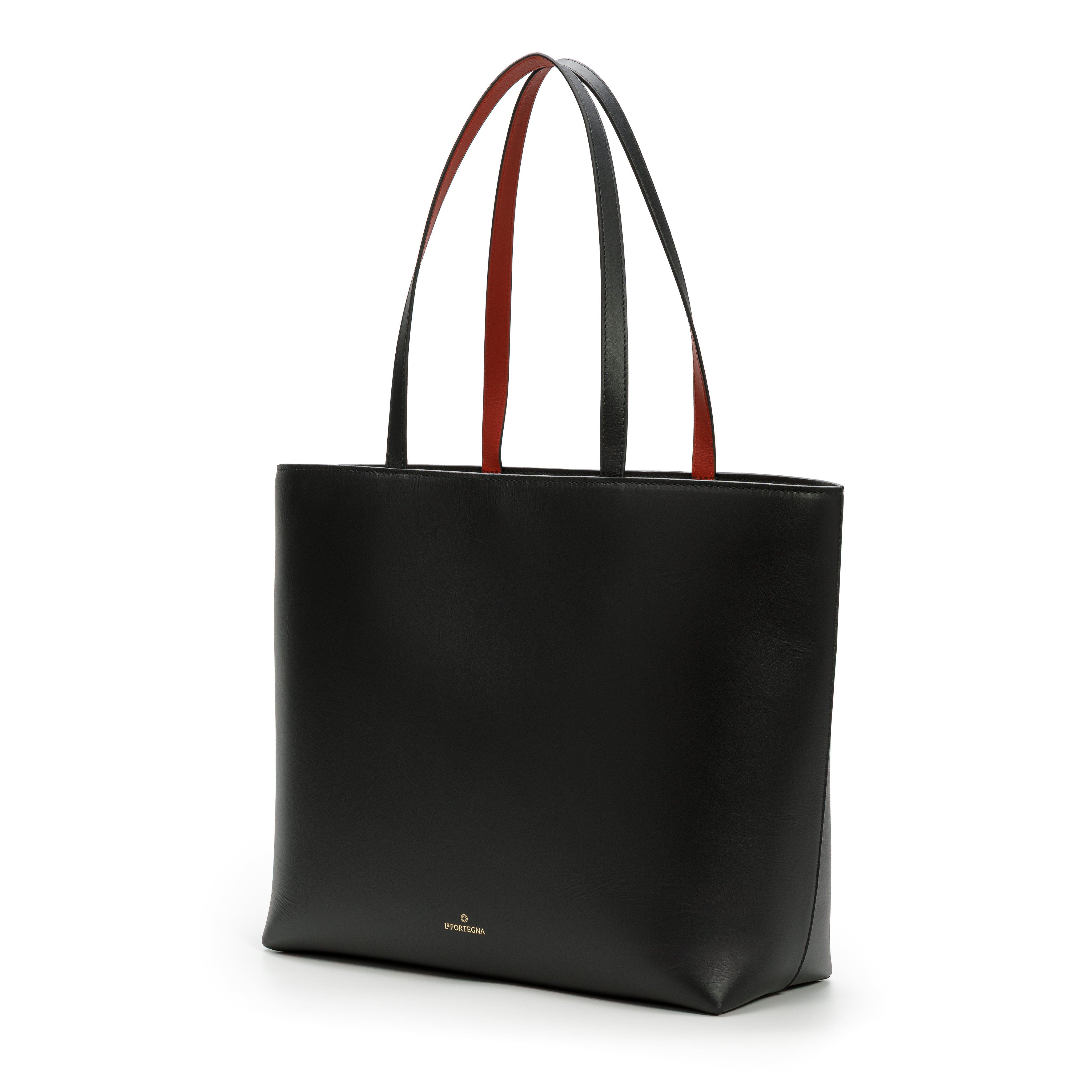 LA PORTEGNA Olivia Tote Vegetable Tanning, Alternate, color, Black
