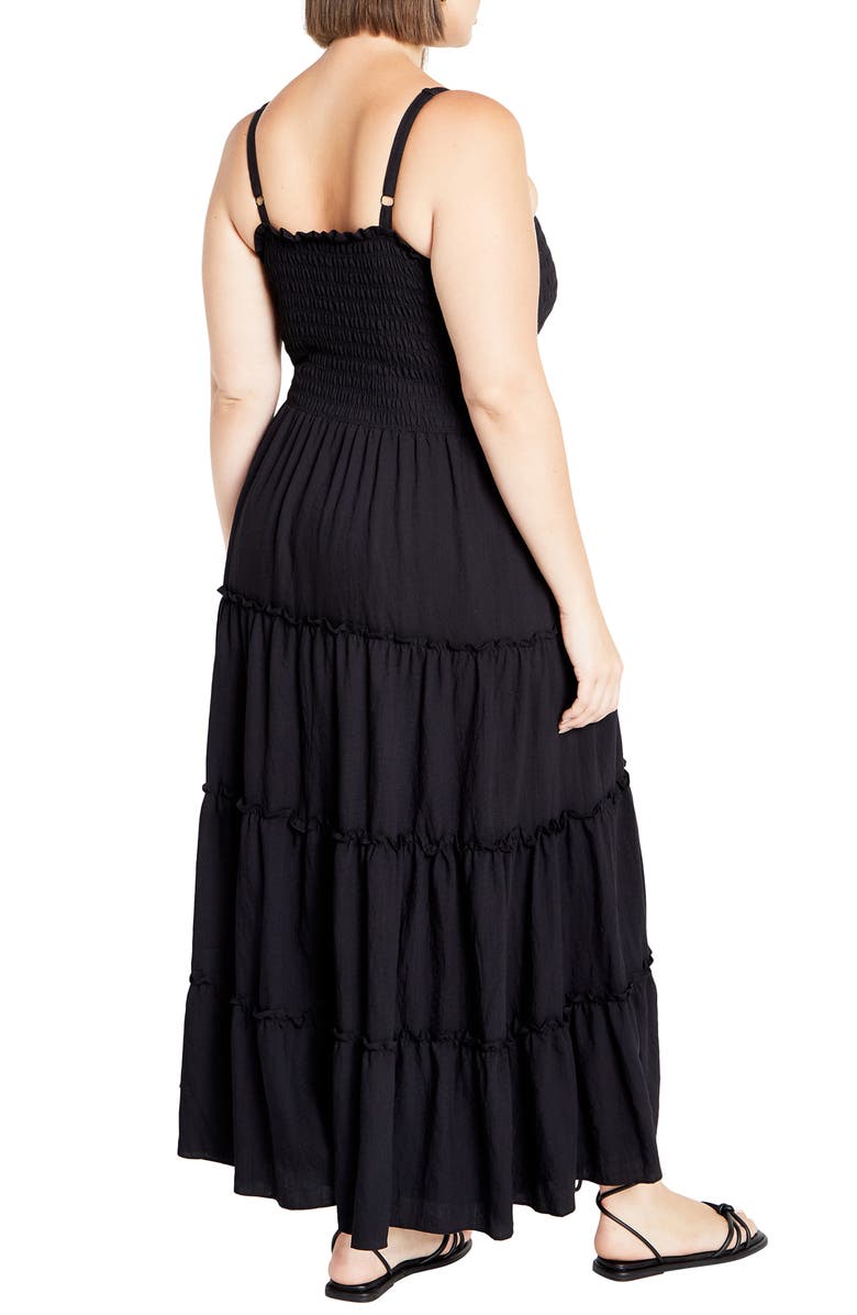 City Chic Alisa Smocked Sleeveless Maxi Dress, Alternate, color, 