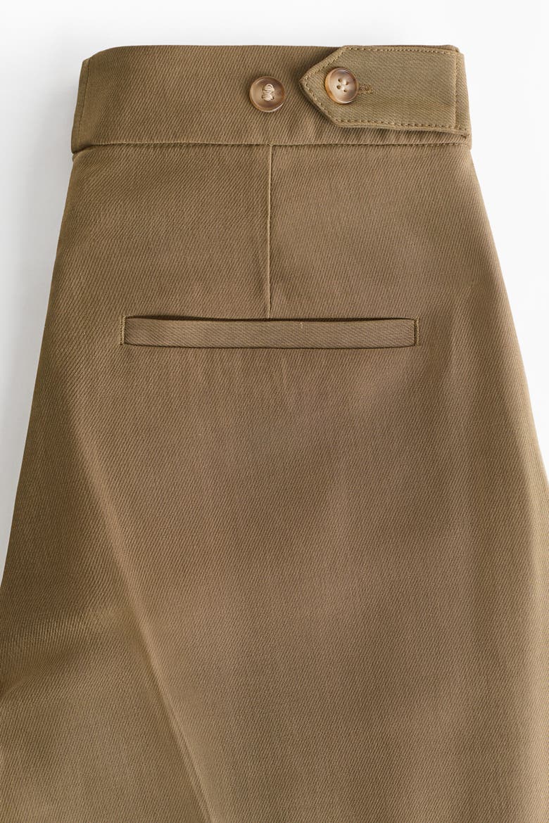 Barrel-leg Twill Trousers, Alternate, color, Khaki green