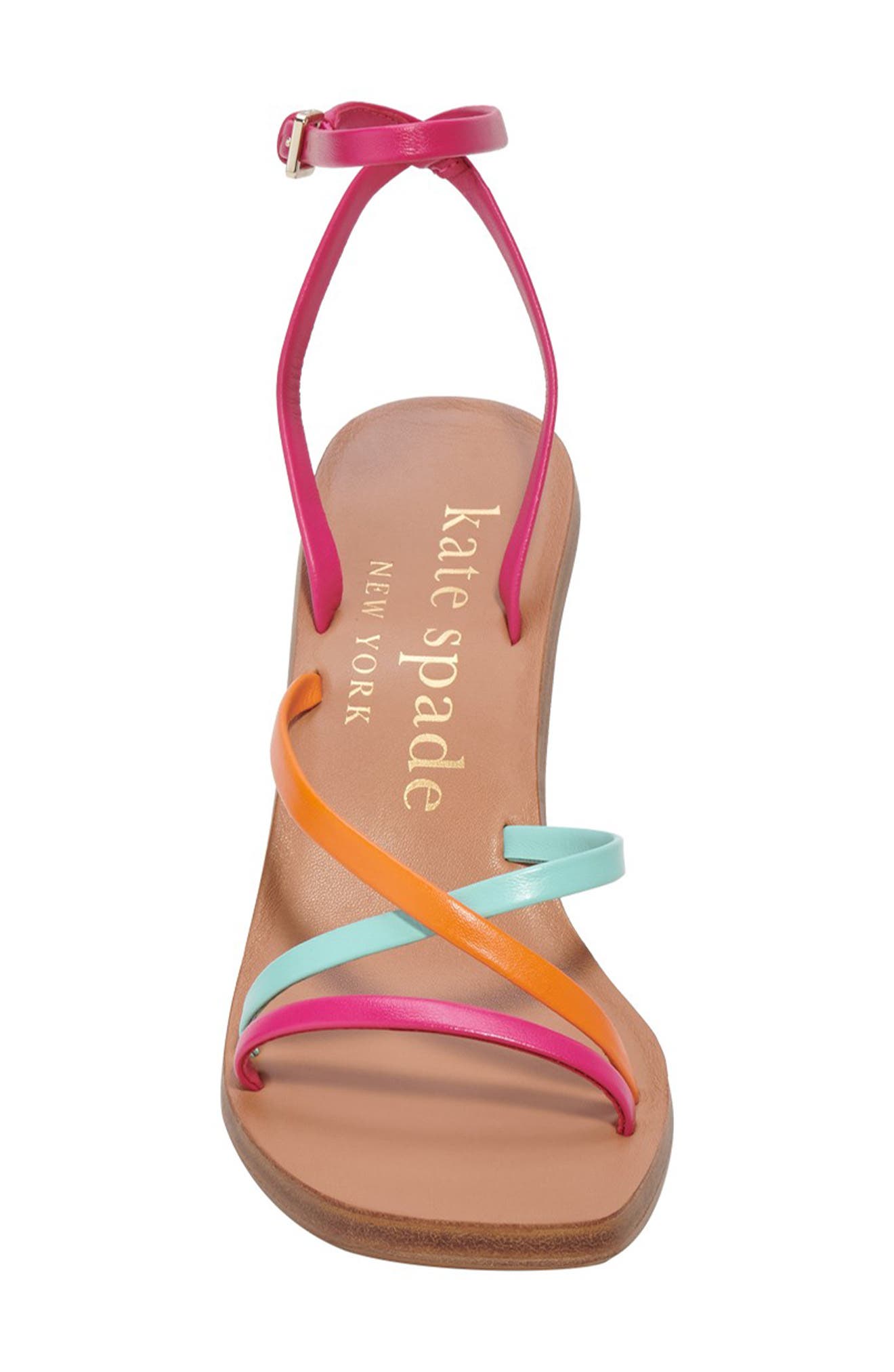 Kate Spade New York charmer strappy sandal, Alternate, color, Rose Jam/ Low Tide/ Satsuma