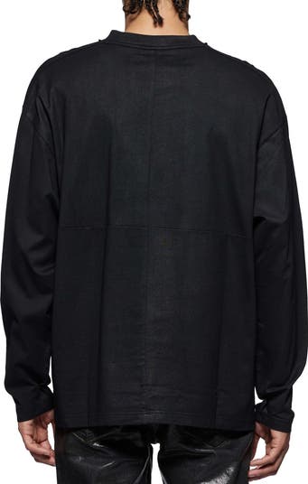 Studded Logo Long Sleeve Cotton Jersey T-Shirt