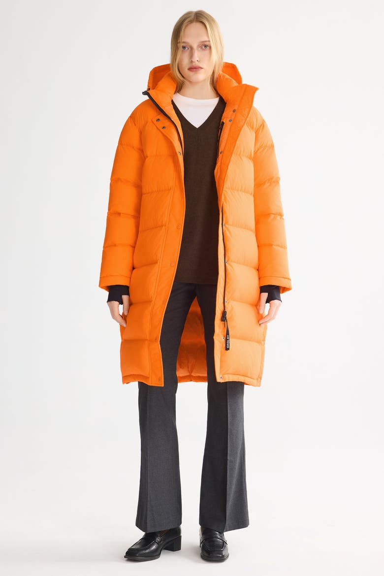 Puff-O® Mid-Length Down Puffer Jacket, Alternate, color, Orange