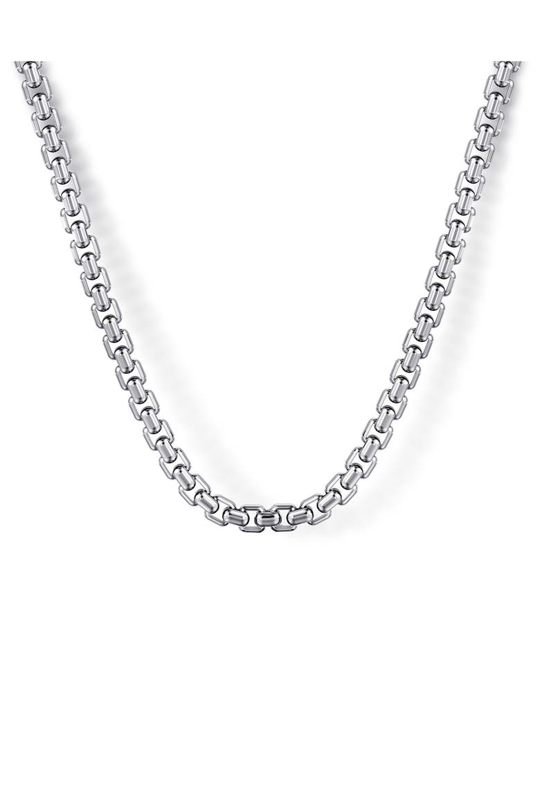 Men's Facets Sterling Silver Chain Necklace, Main, color, STERLING SILVER