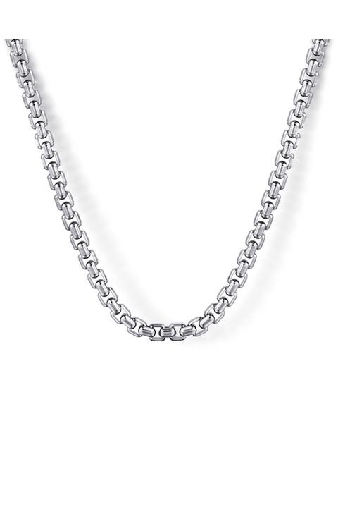 Men's Facets Sterling Silver Chain Necklace