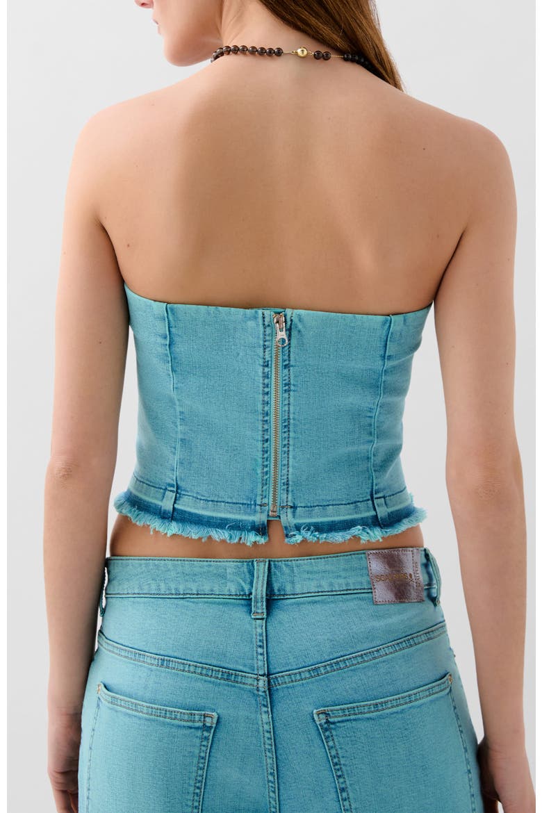 Ques Corse Denim Top, Alternate, color, Turquoise