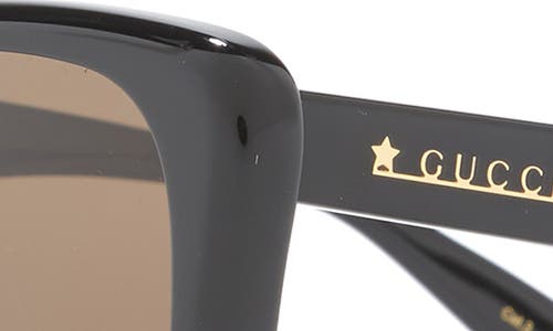 Gucci 54mm Square Sunglasses In Black Black Brown