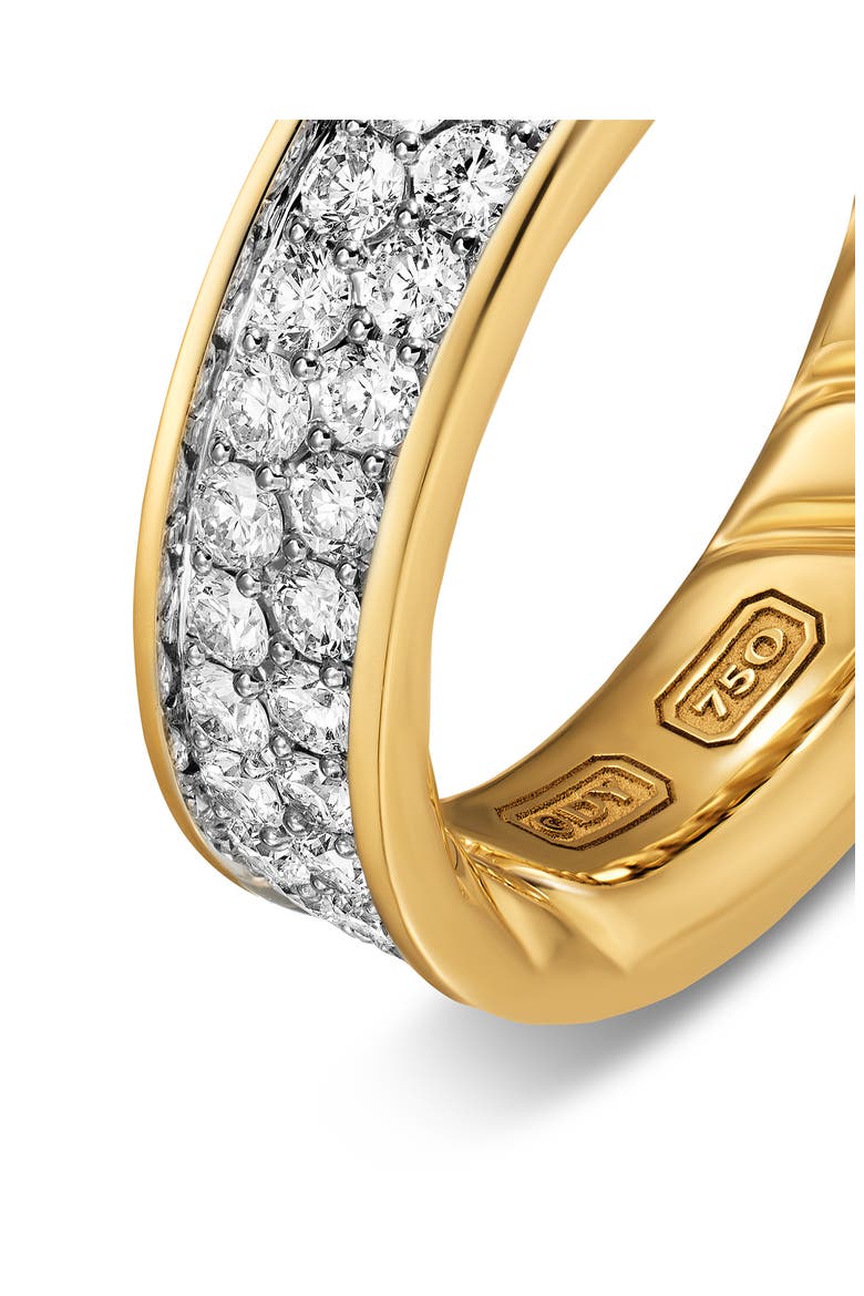 Men's Streamline Band Ring in 18K Yellow Gold with Diamonds, 6.2mm, Alternate, color, GOLD