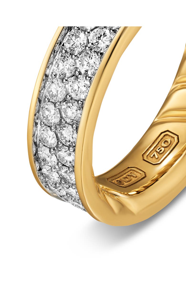 David Yurman Men's Streamline Band Ring in 18K Yellow Gold with Diamonds, 6.2mm, Alternate, color, Gold