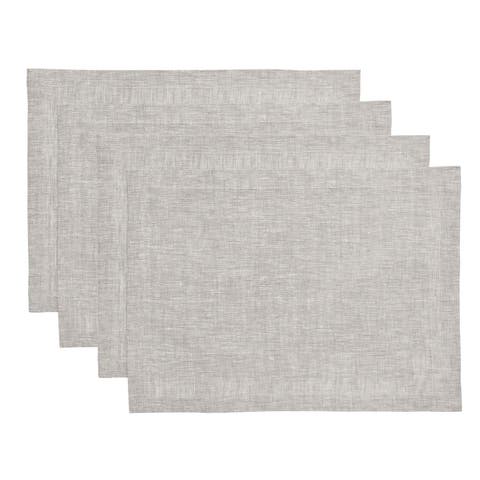 Linen Placemats Set of 4, 14 x 19 Inch for Dining Table, Holiday and Everyday Table Decor - Athena