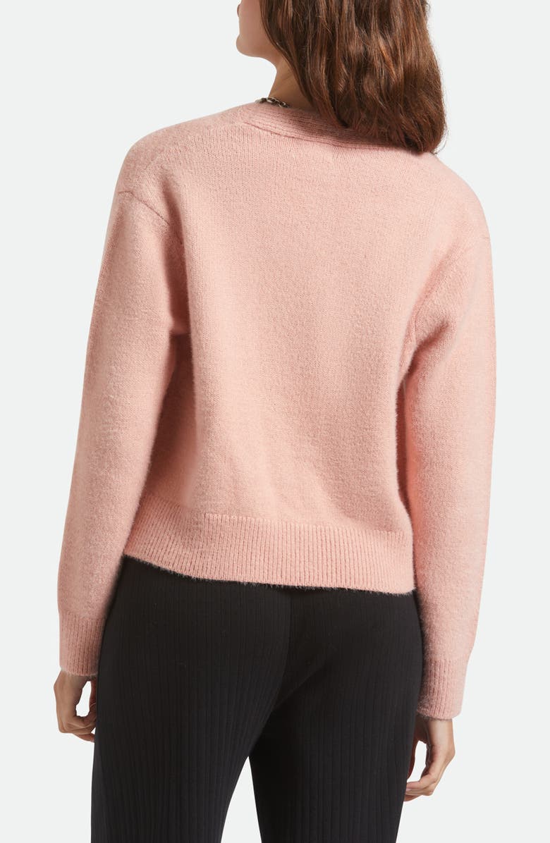 Brixton Town Fuzzy Cardigan, Alternate, color, Mellow Rose