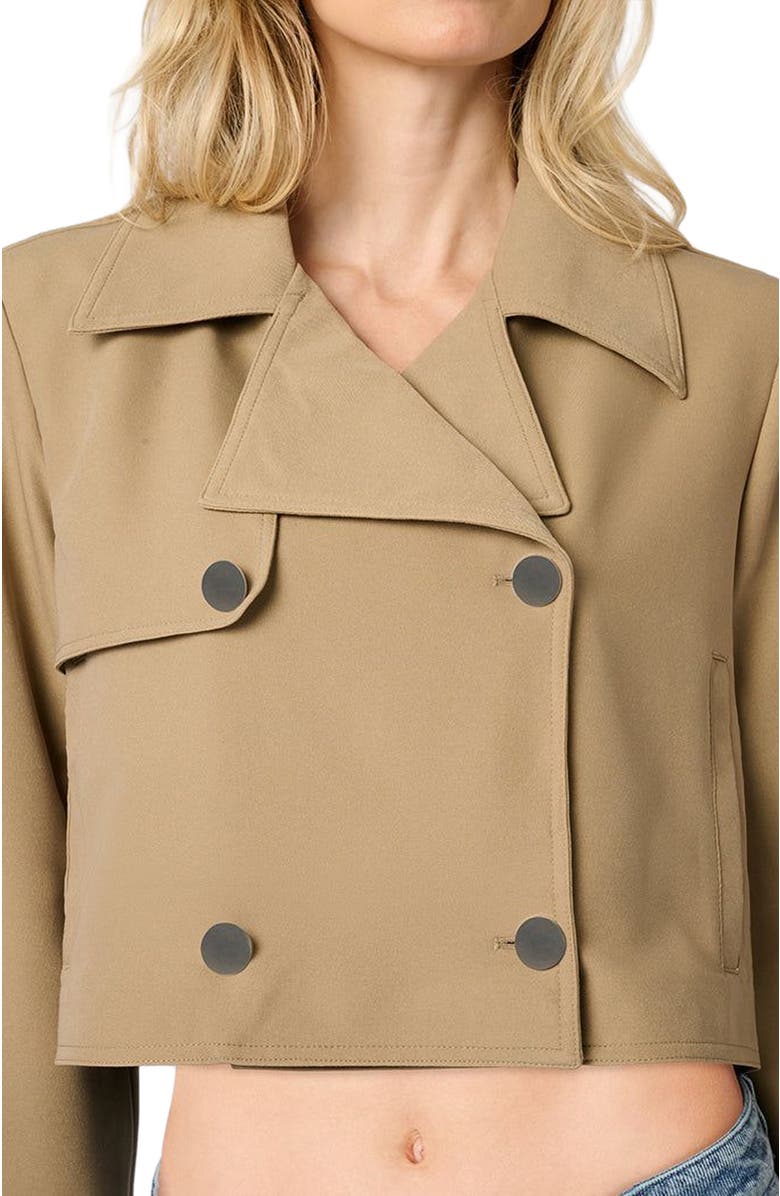 WeWoreWhat Cropped Trench Coat, Alternate, color, Soft Brown