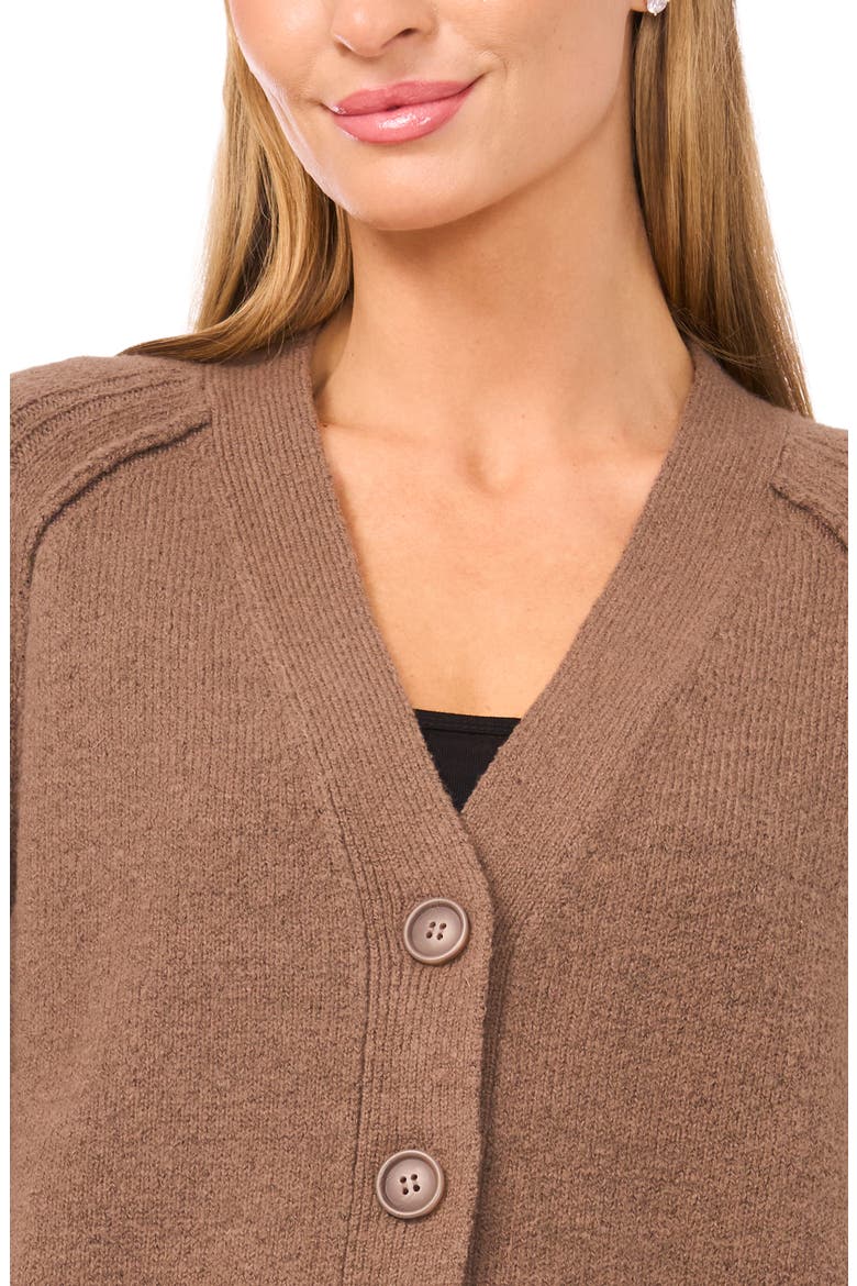 Raglan Sleeve V-Neck Cardigan, Alternate, color, MINK TAUPE
