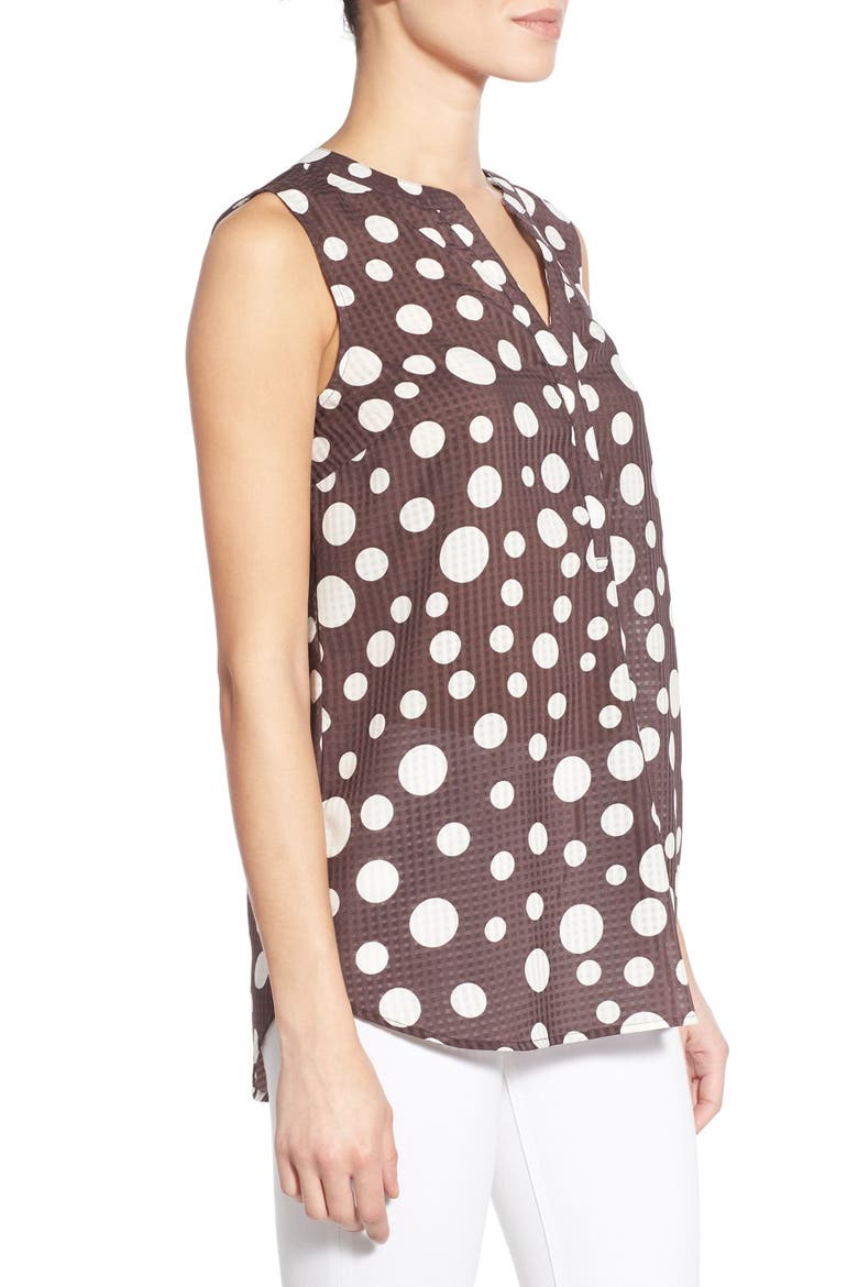 Split Neck Sleeveless Tunic, Alternate, color, GREY DOT