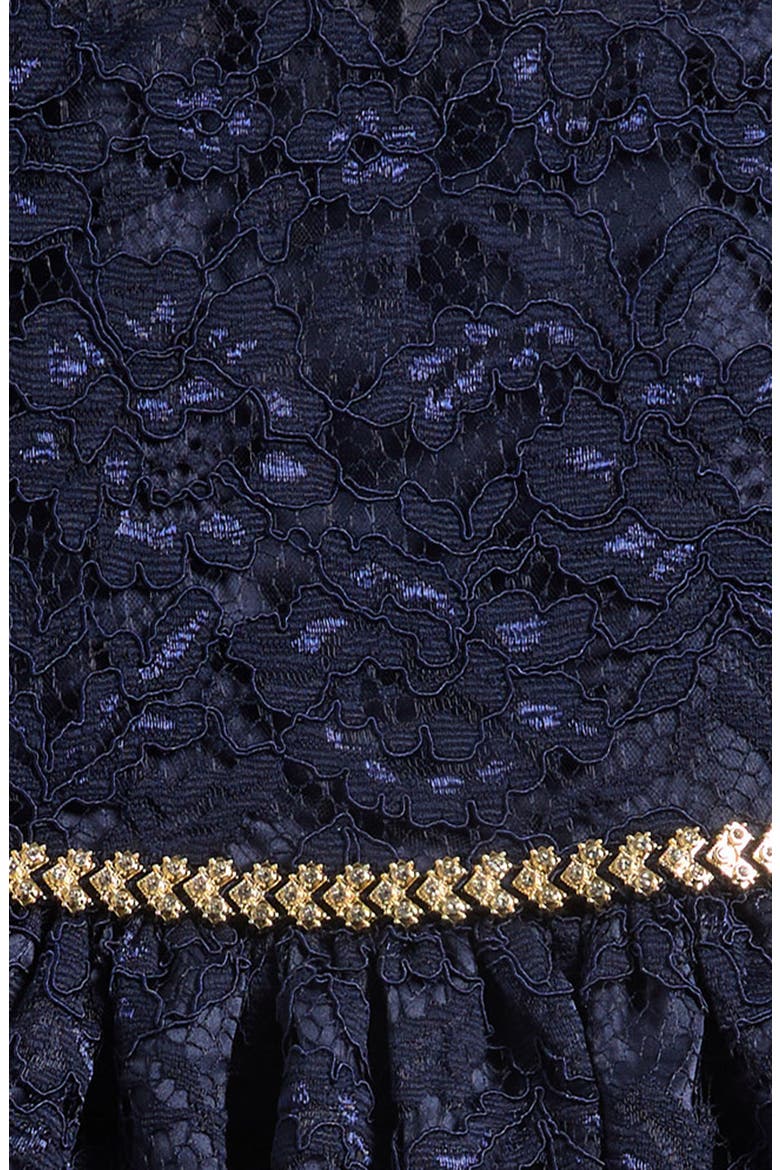 Kids' Lace High/Low Dress, Alternate, color, NAVY