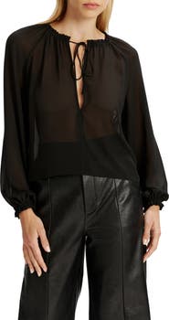 Bardot Landen Split Neck Top