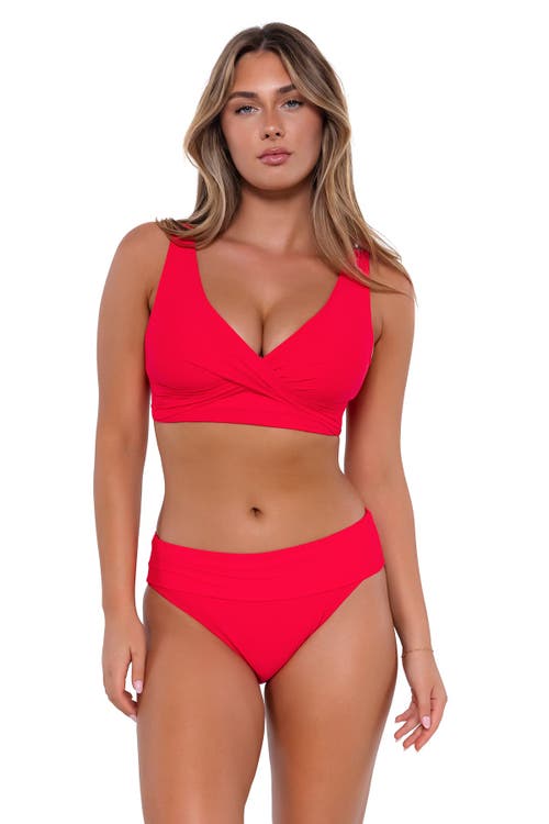Sunsets Elsie Bikini Swimsuit Top In Red