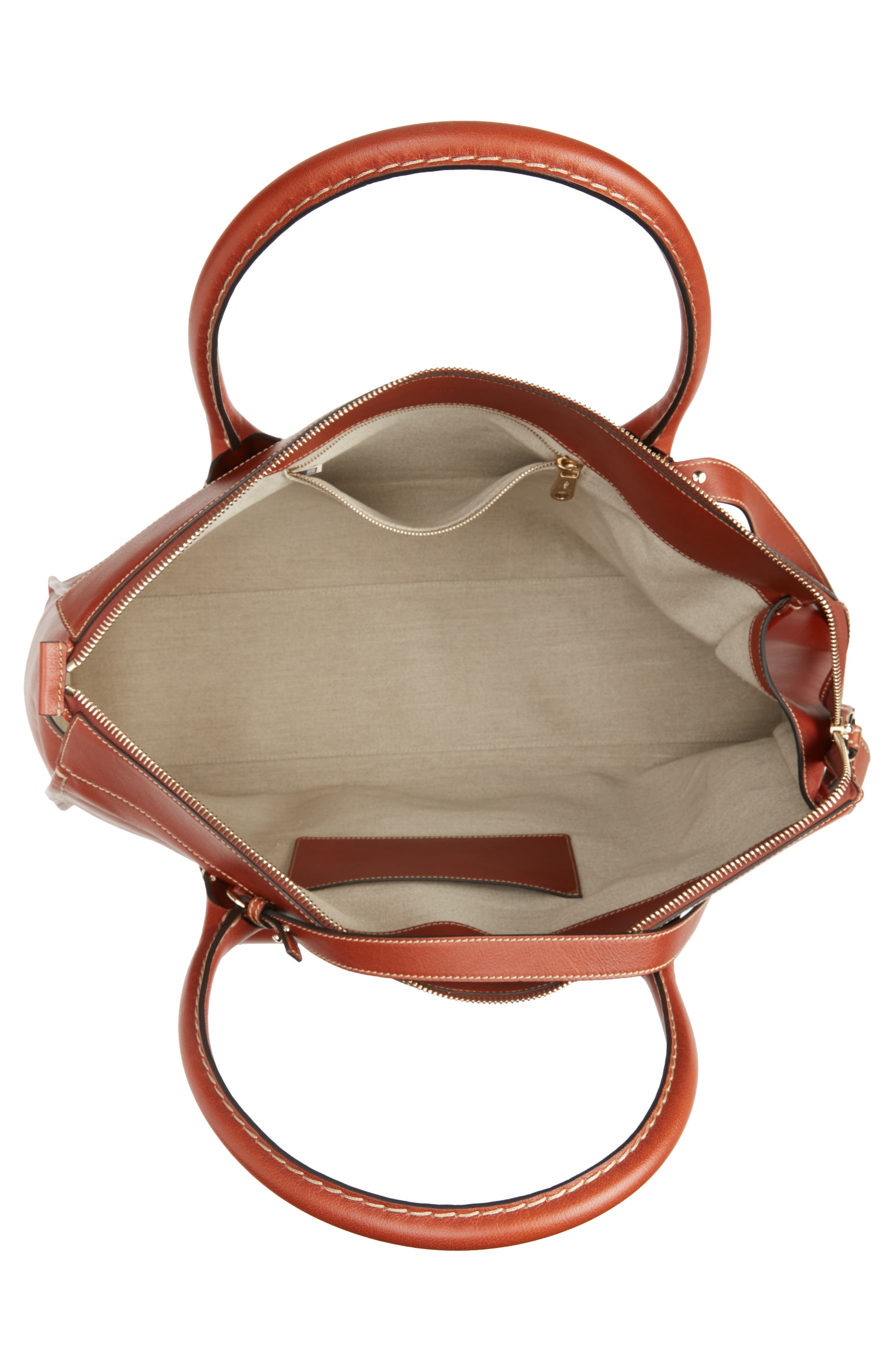 Edith Leather Day Satchel, Alternate, color, SEPIA BROWN