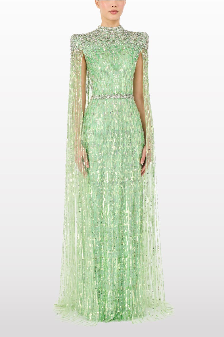 Opera Embellished Maxi Dress, Alternate, color, Calypso