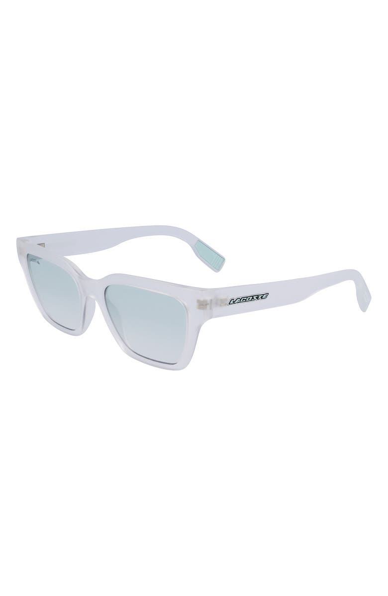 Lacoste 53mm Rectangular Sunglasses, Alternate, color, Matte Crystal
