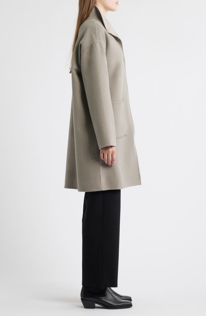 Eileen Fisher Stand Collar Reversible Wool & Cashmere Coat, Alternate, color, Taupe
