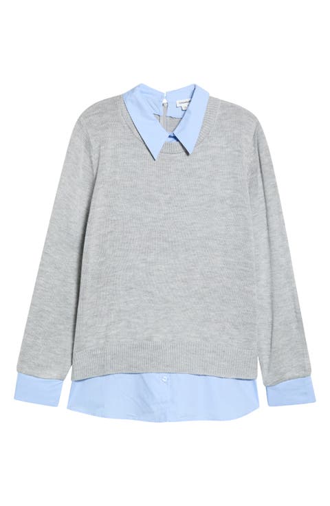 Azira Mixed Media Layered Sweater