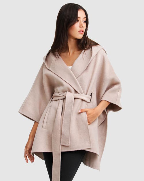 Belle & Bloom Jackson Landing Wool Blend Cape Coat In Sand
