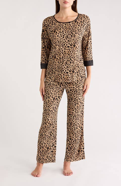 Leopard Print Top & Pants Pajamas