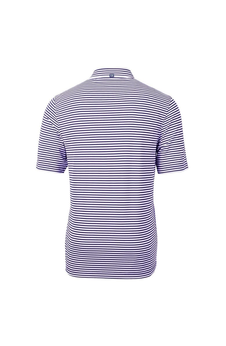 Cutter & Buck Men's Cutter & Buck  Purple Baltimore Ravens Helmet Virtue Eco Pique Stripe Recycled Polo, Alternate, color, 