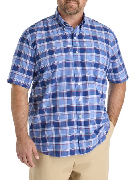 Big & Tall Non-Iron Madras Plaid Sport Shirt