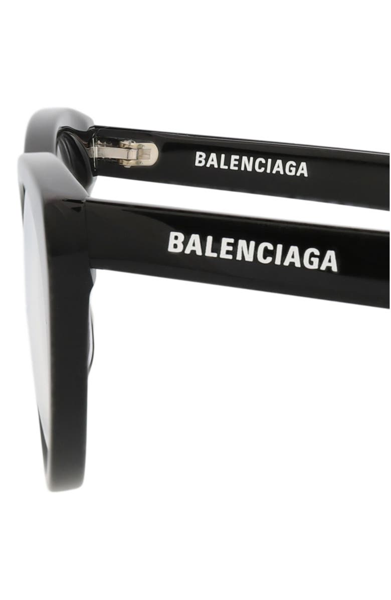 Balenciaga 52mm Cat Eye Optical Glasses, Alternate, color, Black Black Transparent