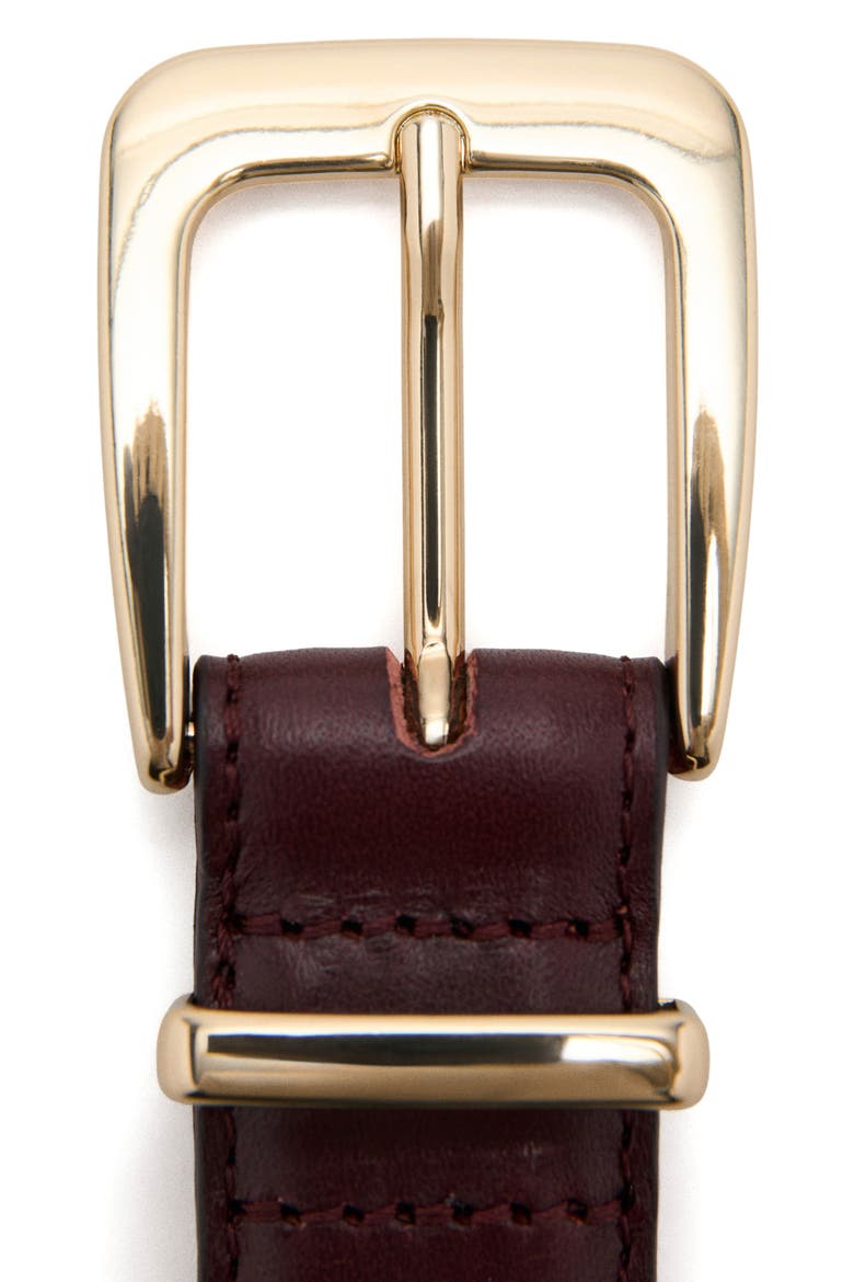 Leather Belt, Alternate, color, BURGUNDY