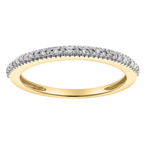 Ava 14K Gold Round Diamond Studded Band Ring - 0.06 cts