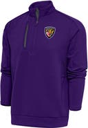 ANTIGUA Men's Antigua Purple Baltimore Ravens Team Logo Throwback Generation Quarter-Zip Pullover Top